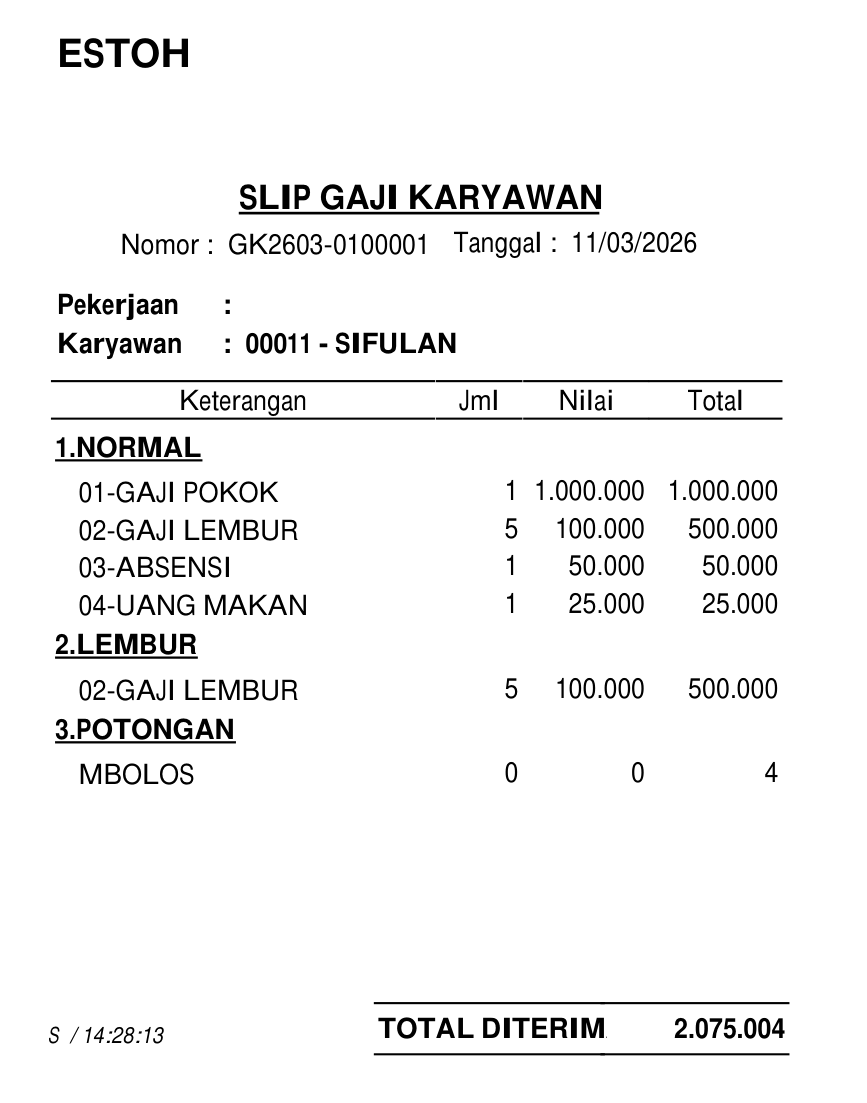 Slip Gaji Otomatis
